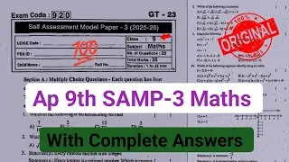 Ap 9th class maths self assessment model paper 3 exam 2026|9th fa3 maths question paper 2026