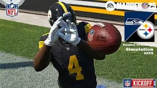 Madden 25 Will Howard Steelers vs Jalen Milroe Seahawks Sim 2025 (Madden 26 Roster) Game Play