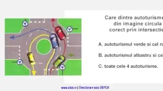 Care dintre autoturismele din imagine circula corect prin intersectie?