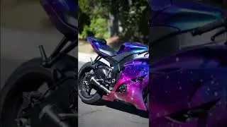 Insane Custom Galaxy Wrapped Yamaha YZF-R6 🔥 | Nebula Blue to Pink Iridescent Beast on the Road!
