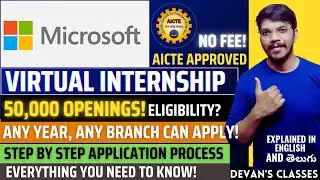 Microsoft Internship 2021 | AICTE | No fee | Process explained | Github | Azure | All branches | DC