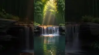 Bamboo Forest Waterfall 😊🌿🎶 Slow Relaxing Music for Meditation, Spa Calm & Inner Peace