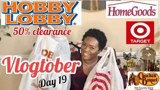 VLOGTOBER DAY 19: SHOP WITH ME! HOBBY LOBBY, HOMEGOODS, TARGET! FALL + CHRISTMAS DECOR HAUL! #vlog