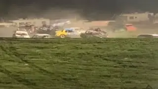 HUGE CAR PILEUP! (Emo Speedway)