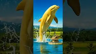 Yellow Dolphin 🐬 Saves Everyone from Storm & Flood ⚡🐬#yellowdolphin #dolphin #flood