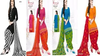 Simple daily wear crepe suits(dress materials) collection