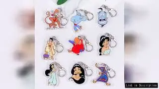 Disney Aladdin Cute Keychain Accessories Funny Acrylic Classics Bag Charm Backpack Pendant Creative