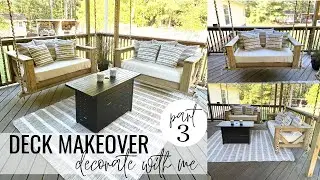 Deck Makeover Decorate With Me Part 3 of 3 | Farmhouse Swings | 2024