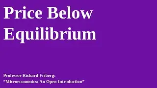 Price below equilibrium: upward price pressure