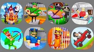 Dark Riddle 3,Bowmasters,Hills of Steel,Papa Pizza's Pizzeria!,EVIL GRANDMA!,ALIEN PRISON RUN,Roblox