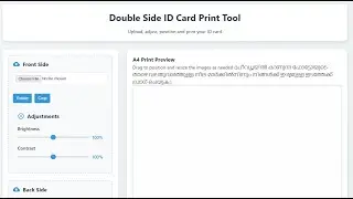 ID Card Printing software online free -Double side, Crop, Rotate,Brightness and contrast adjustments