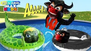 PULANDO NA PISCINA! ME ASSUSTEI COM A BOIA!