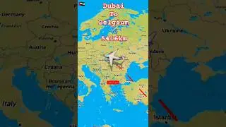 Dubai to Belgium flight ✈️ route #aviation #aeroplane #flight #airplane #shorts #shortsfeed #dubai