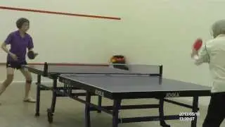 Table tennis training, testing match (C) (pimpled-in_anti loop 防弧) (040)