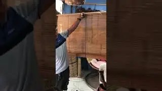 DYI How to install roll up bamboo blinds with poly 🤗