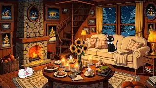 vintage jazz on a rainy 1940s night | oldies playing in another room and crackling fireplace