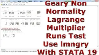 Geary Non Normality Lagrange Multiplier Runs Test Use lmngry With STATA 19