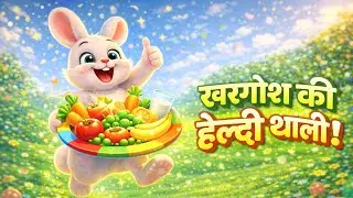 खरगोश की हेल्दी थाली 🥕 | Healthy Food Song for Kids | Hindi Rhymes for Children @Sunnysmiles1803 