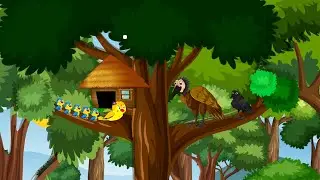 चिड़िया और उसके पाँच बच्चे | Chinki Chidiya vs Kauwa & Baaz | Hindi Cartoon | Kauwa Baj Cartoon |