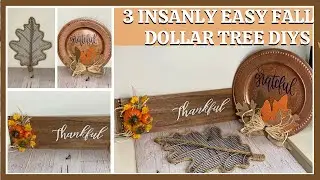 3 Insanely Easy FALL DOLLAR TREE DIYs | High End Fall Decor 2021