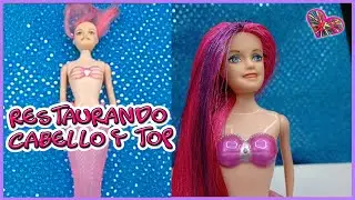 🧜‍♂️ DIY Como Hacer PELO PARA MUÑECA CON HILO (Fácil) Implante de Cabello + Pintar Top / Mariu Belo