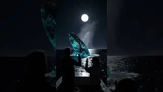 Bioluminescent Whale Under the Moonlight #Absurd #Surreal #Bizarre #Weird #ShortVideo #Loop #Strange