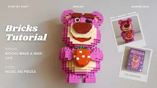 How to Build Lotso Huggin Bear holding Strawberry | Bricks Make a Wise Life w2302 (592 Pcs)