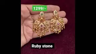 Best Ruby stone earings|Heavy Quality collection#rockysaicreations #npvlakshmitrends #ytshorts