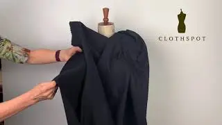 'Junot' midnight blue stretch cotton drill fabric
