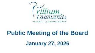 January 27, 2026 Public Meeting of the Board