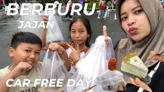 car free day di simpang lima Semarang kita borong jajanan yummy