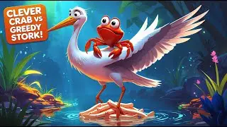 The Stork & The Clever Crab 🦀✨ | Panchatantra Story for Kids | Moral Story for kids | Must Watch!