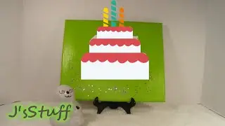 Painting myself a Birthday cake acrylic painting