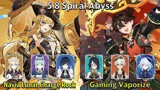 C0 Navia Lunar Charge Rock & C4 Gaming Vaporize- Genshin Impact 5.8 Spiral Abyss Full Clear