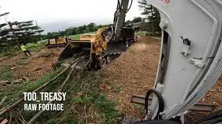 Raw footage... chipping white pine with VERMEER 2100 feeding with TAKEUCHI 290 with ryans grapple