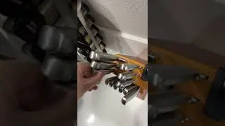 This knife block has a built in sharperner #kitchen #kitchentools #kitchengadgets