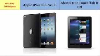 Apple iPad mini Wi-Fi comp. Alcatel One Touch Tab 8 HD, Key features and differences