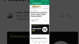 Binance Learn & Earn Quiz Answer | What is NEAR Protocol (NEAR)? #cryptocurrency #learnandearn #quiz