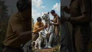 White Tiger Rescue: Healing and Feeding the Injured Mother and Cub #shorts