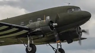 *Great sound* C47 Dakota takeoff @ Headcorn Airshow 2021