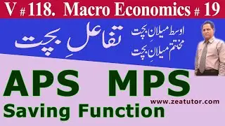 Saving Function | APS | MPS | zea tutor | Economics lectures in Urdu/Hindi by sir zafar