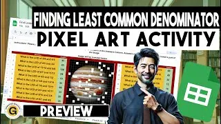 Finding LCD - Least Common Denominator Pixel Art Math Cosmos Worksheet | Gamified EduTech
