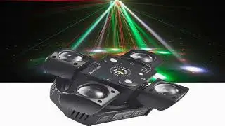 #48W Colorful LED Beam Moving Head Light Red&Green Laser White Flash Lights DMX512 Sound Control Fo