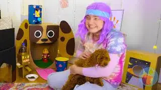 😍 From Fake Labubu to Real Puppy 🏠 Cute DIY Cardboard House ✨