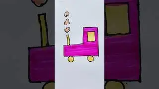 Train 🚂 Drawing for kids #train #drawing #shortvideo #shortsart #pipafuntv #viralvideo #viral