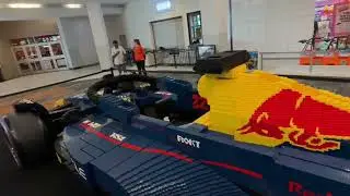 Barton Creek Square Mall - Full Size Formula 1 Red Bull Car Made of Legos