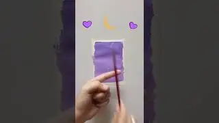 Easy Purple night scenery painting💜/ #painting #acrylicpainting #blackpink #cute #drawing