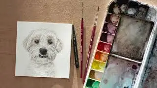 Watercolor White Dog Tutorial