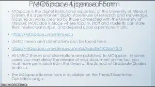 UMKC Thesis and Dissertation Submission & Formatting - Part 1