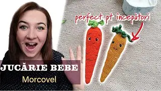 🥕Cum crosetam un morcov- jucarie amigurumi pentru bebelusi
